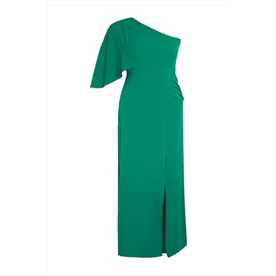 Emerald Green One Arm Asymmetrical Slit Toavy Evening Dress/Night/Harduation/Guncagement Dress TBBSS24AD00000