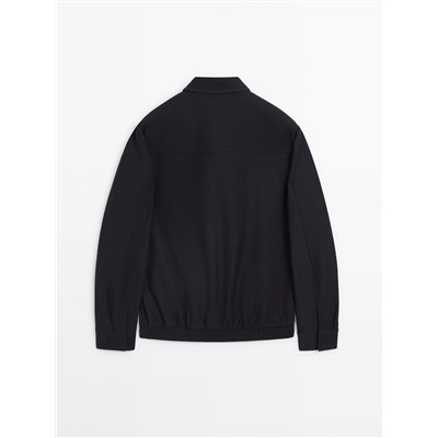 Chaqueta bomber sarga cuello camisero