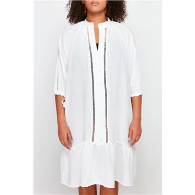 Белая v -neck nip tip the butte detailsed beach press tbbss24ah00100