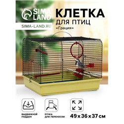 Клетка для птиц "Грация", 49 х 36 х 37 см, микс цветов