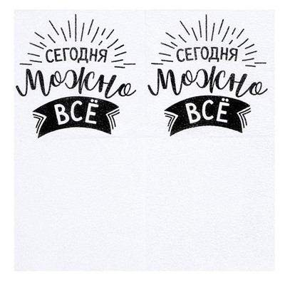 Салфетки бумажные «Сегодня можно всё», однослойные, 24х24 см, набор 20 шт.