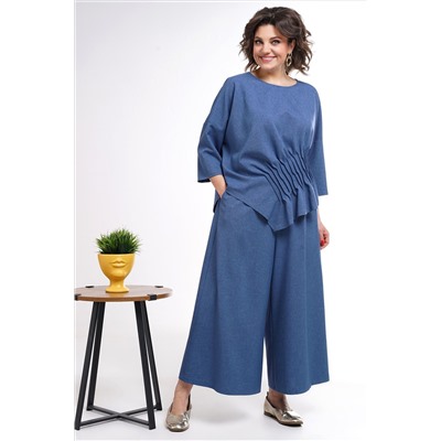 Alani Collection 2311 синий, Блуза, Кюлоты