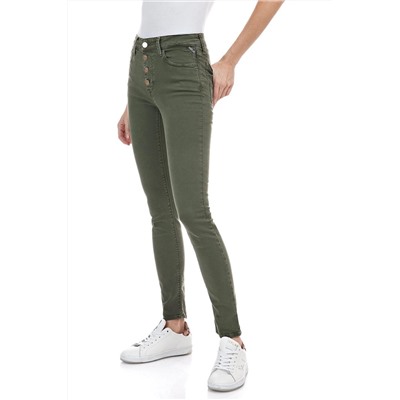 Vaquero de tiro alto skinny fit Luzien - Verde