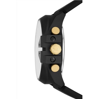 Reloj de cuarzo de nailon y silicona - Negro y dorado