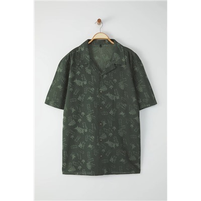 Khaki регулярно подходит для белья, выглядящее на 100 %хлопковое мужское рубашка Tmnss25ax00005