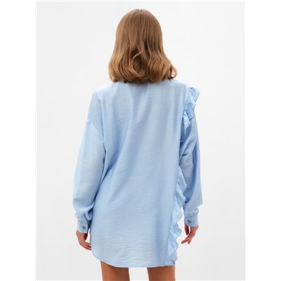 Костюм женский (блузка, шорты) MINAKU: Casual Collection цвет голубой , р-р 48