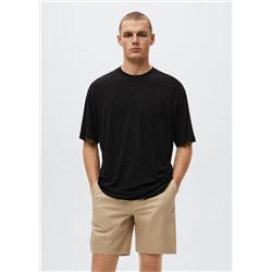Camiseta fluida lino -  Hombre | MANGO OUTLET España