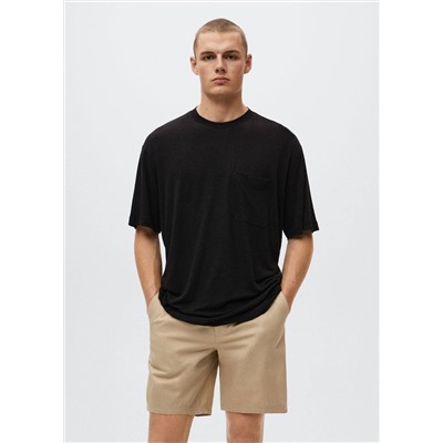 Camiseta fluida lino -  Hombre | MANGO OUTLET España