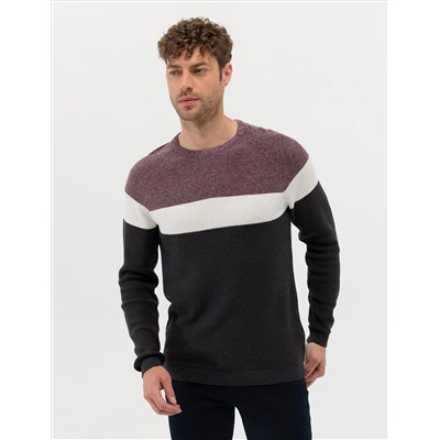 Bordeaux Slim Fit Bike Yaka Knitwear Свитер