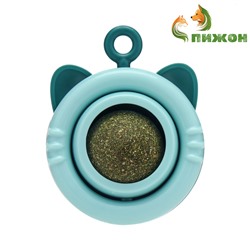 Игрушка для кошек с кошачьей мятой "Вращающийся кот", 6,9 х 5,5 см, голубой