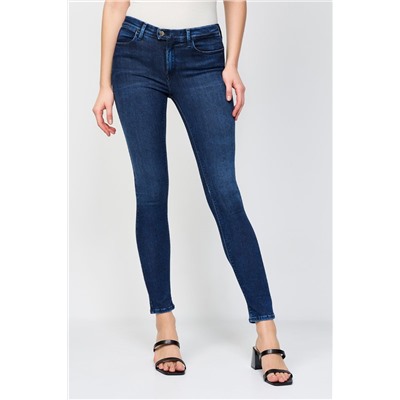 Vaquero skinny fit de tiro alto - Azul