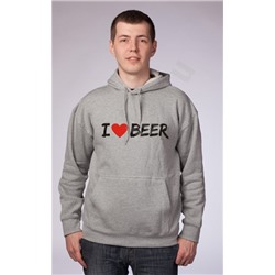 Толстовка с капюшоном "I love beer"