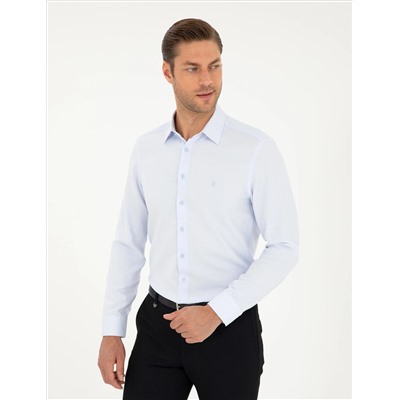 Голубая рубашка с длинным рукавом Astrululy Slim Fit рубашка