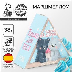 Маршмеллоу в виде колпочка «С тобой в домике», со вкусом малины, 38 г
