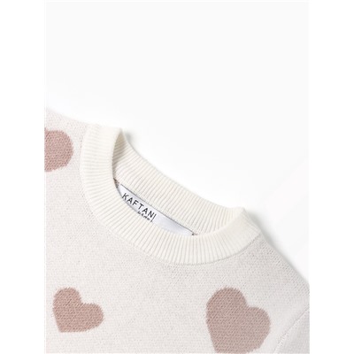Джемпер детский KAFTAN Love, размер 34 (122-128 см), бежевый