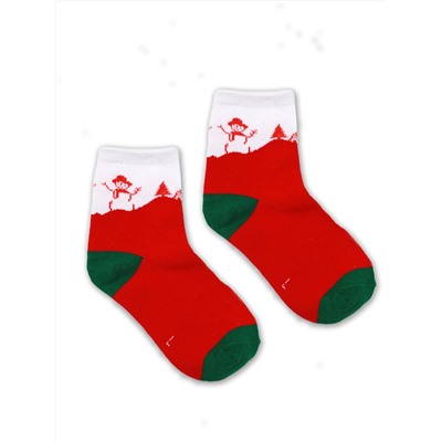 Детские носки 6-8 лет 19-22 см "Christmas" Снеговик