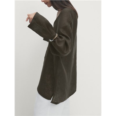 100% linen oversize blouse