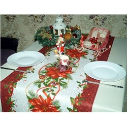 Дорожка столовая "Новогодняя" 45*150 см. хлопок 100%
