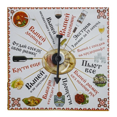 Игра настольная (питейная) "Русское застолье", L15 W15 H3,5 см