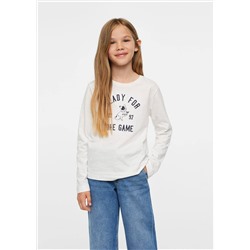 Camiseta manga larga mensaje -  Niña | MANGO OUTLET España