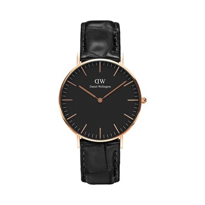 Reloj de cuarzo de piel y chapado en oro rosa Classic Reading