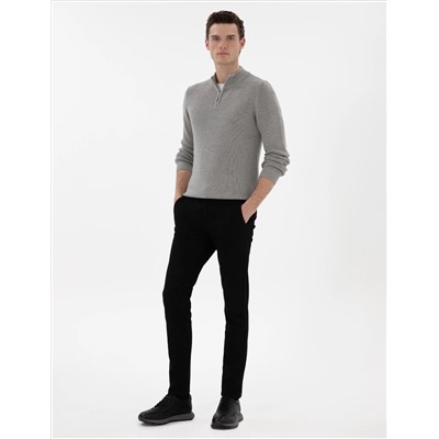Серый меландж Slim Fit Zippered