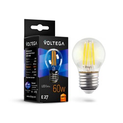 Нарушена упаковка!   Филаментная лампа E27 6W 2800К (теплый) Crystal Voltega 7023
