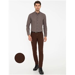 Brown Slim Fit Canvas Bloys