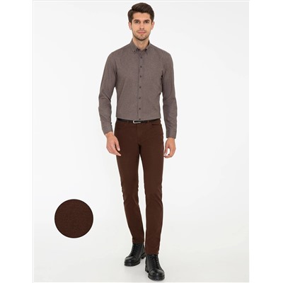 Brown Slim Fit Canvas Bloys
