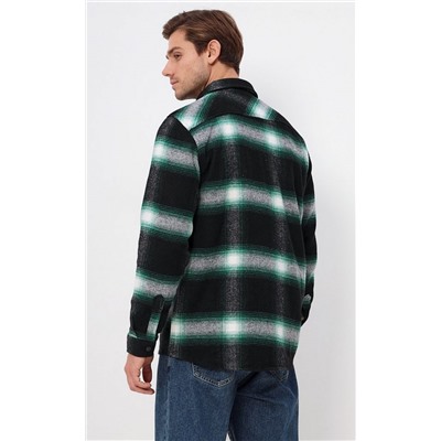 Рубашка мужская фланелевая в клетку TP321-0480 зелёная