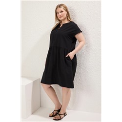 Black Button Poplin Weaing Faling Press Tbbss25ah00161