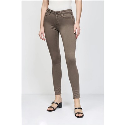 Pantalón skinny fit New Luz - Marrón