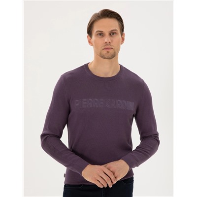 Purple Slim Fit Bike Colkar Wool Смешанный вязаный свитер