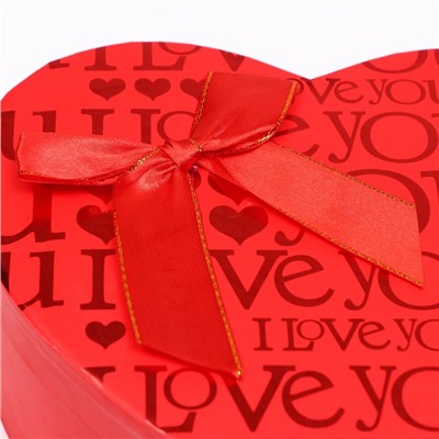 Набор коробок 3 в 1 сердца, красный, I Love You, 21 × 19 × 9 - 15.5×14×6 см