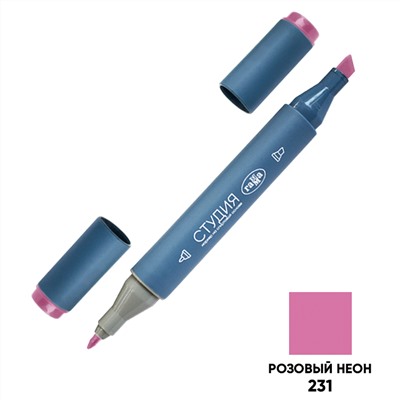 Маркер двусторонний для скетчинга Гамма "Студия", розовый неон, корпус трехгранный, пулевид./клиновид. наконечники