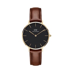 Reloj de cuarzo de piel y chapado en oro amarillo Petite St Mawes