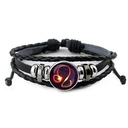 BSK-0328 Кожаный браслет Знаки Зодиака - Лев