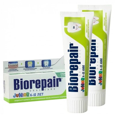 Набор из 2 паст Biorepair Junior (от 6 до 12 лет), 75 мл