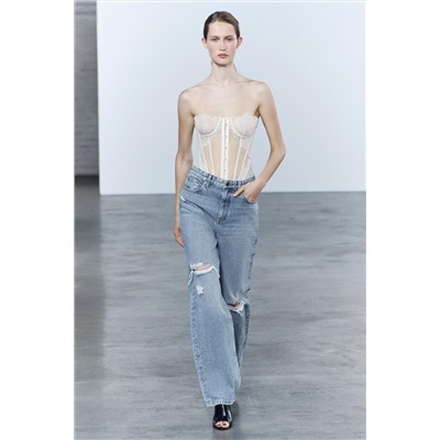 JEANS ZW COLLECTION WIDE LEG TIRO ALTO