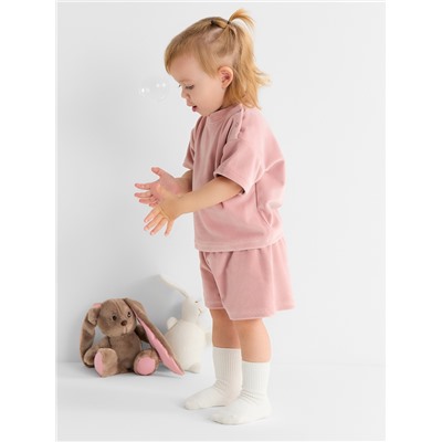 Костюм (шорты и футболка) Крошка Я Plushy, р. 80-86 см, розовый