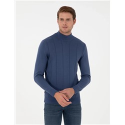 Индиго Слим Fit Half Fisherman воротник