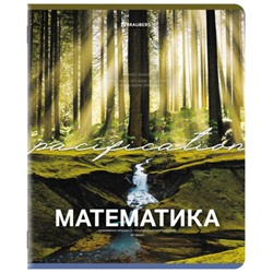 Тетрадь предметная КЛАССИКА ПРИРОДА 48 л., обложка картон, МАТЕМАТИКА, клетка, подсказ, BRAUBERG, 405095