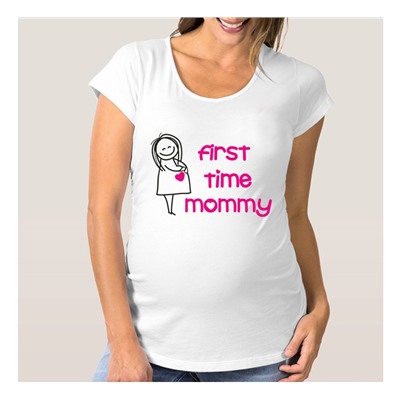 Футболка для беременных "First time mommy"
