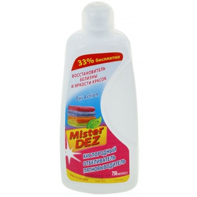 Отбеливатель-пятновыводитель Mister Dez Eco-Cleaning восстановитель белизны и яркости, 750 мл