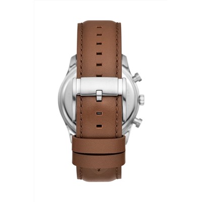 Reloj de cuarzo de piel Sullivan - Taquímetro - Camel y verde oscuro
