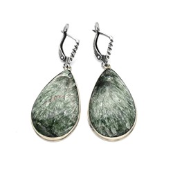 Серьги серафинит 21*32мм.