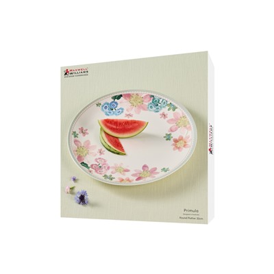 Блюдо, 32 см, фарфор P, круглое, белое, Примула, Primula, 63052