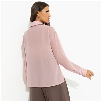 Рубашка из полупрозрачной ткани, Стильный вайб (pink)
