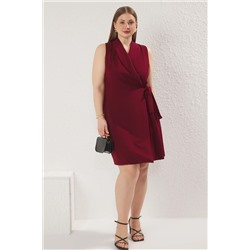 Burgundy Flat Cruve Woven Платье TBBSS23AH00254