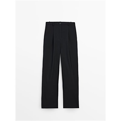 Pantalón ancho negro pinzas